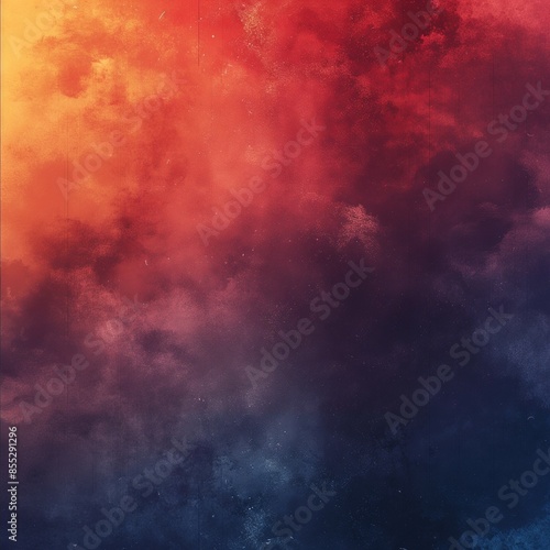 Abstract grainy gradient background transitioning from warm tones to cool shades, creating a dynamic and atmospheric effect. Perfect for digital art and design elements. © Raad