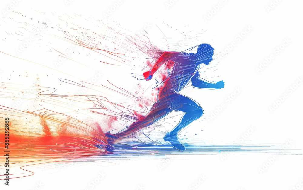 Sprinter with Red and Blue Streaks Sprinter with Red and Blue Streaks