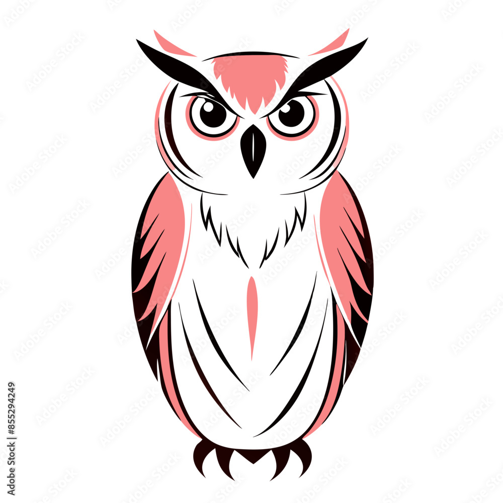vector image of a wise owl with large, expressive eyes and intricate feather details vector image of a wise owl with large, expressive eyes and intricate feather details