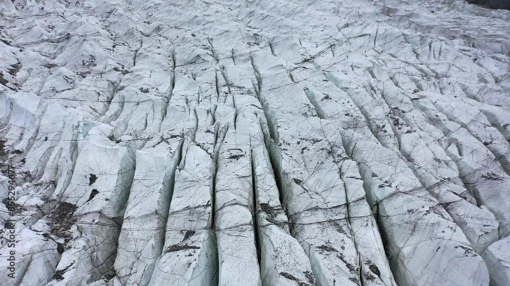 Low Drone Flight over Passu Glacier in Northern Pakistan Low Drone Flight over Passu Glacier in Northern Pakistan