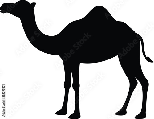 Camel silhouette vector art style with white background