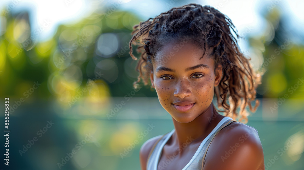 A young woman with curly hair and freckles smiles warmly outdoors, surrounded by lush greenery and soft sunlight. Her natural beauty and relaxed demeanor create a peaceful atmosphere. A young woman with curly hair and freckles smiles warmly outdoors, surrounded by lush greenery and soft sunlight. Her natural beauty and relaxed demeanor create a peaceful atmosphere.