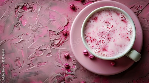 Glass of Milk With Sprinkles and Flowers