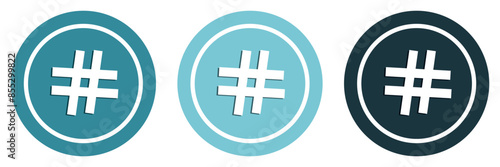 hashtag icon symbol, popular trend for social media tags - the hash icon symbol. trending explore icons, marketing promotion Advertising signs