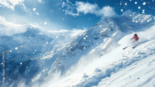 Two People Standing on Top of a Snow Covered Mountain