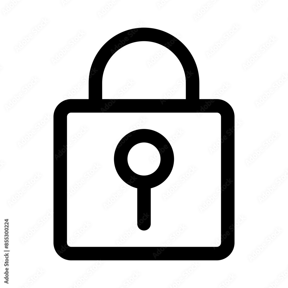 Padlock with keyhole icon, security icon. Padlock with keyhole icon, security icon.