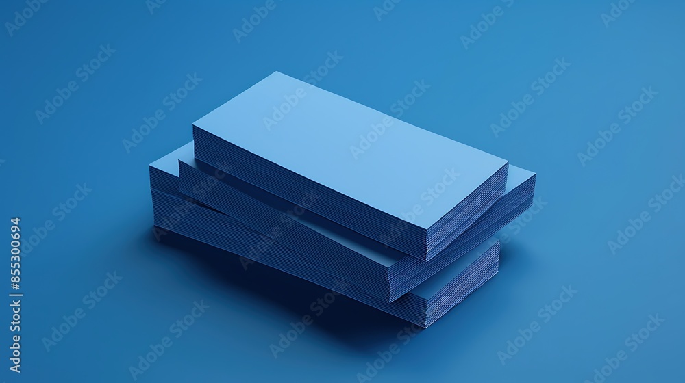 A stack of blank blue business cards on a blue background. The cards are perfectly aligned and the edges are smooth. A stack of blank blue business cards on a blue background. The cards are perfectly aligned and the edges are smooth.