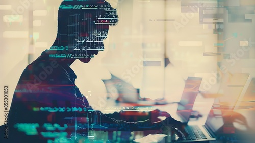 Young male software developer working on new project