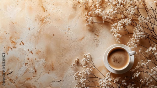 Two Cups of Coffee on Table With Palm Leaves