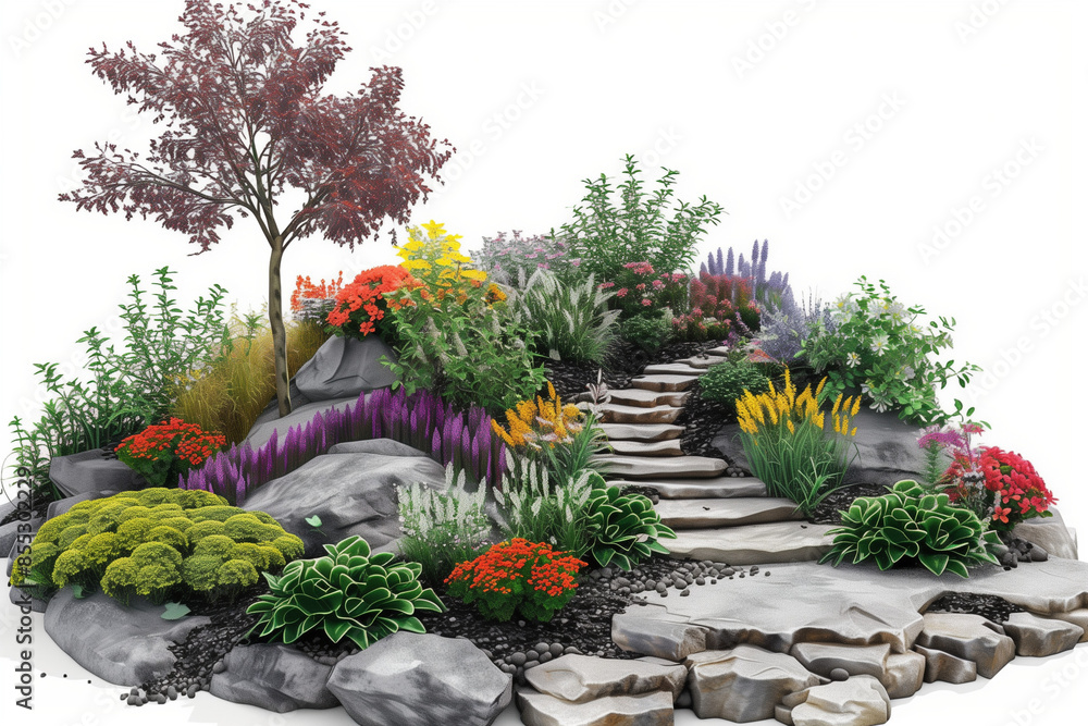 Obraz premium garden corner on a white background. garden design