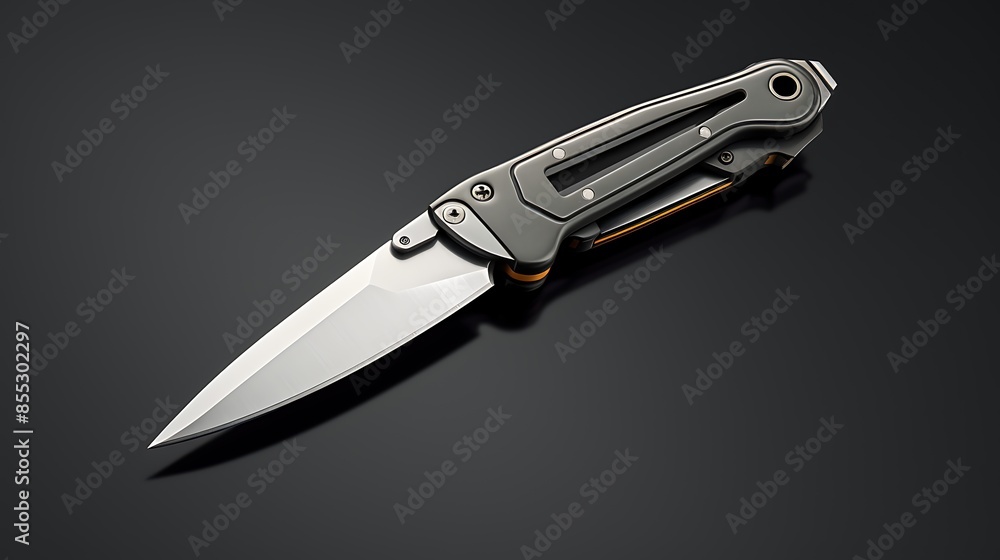 The knife has a sleek, modern design with a black handle and a silver blade. The blade is made of high-quality steel and isé”‹åˆ©æ— æ¯”. The knife has a sleek, modern design with a black handle and a silver blade. The blade is made of high-quality steel and isé”‹åˆ©æ— æ¯”.