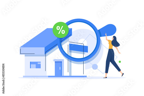Real estate, home, house searching or find a home for rent or sale concept