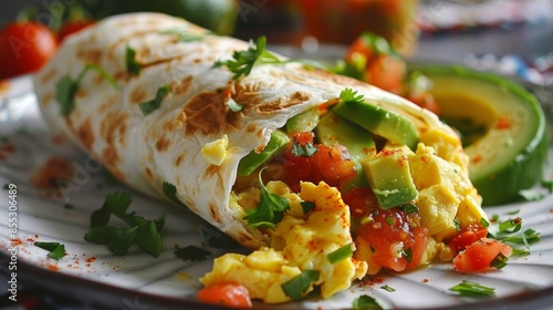 Delicious Gluten-Free Breakfast Burrito with Scrambled Eggs, Avocado, and Salsa - Perfect for Morning Meals