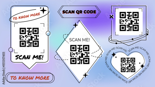 Abstract aesthetic Y2k QR Code Frames