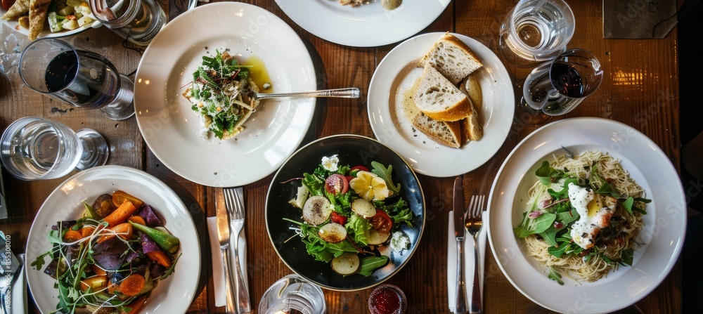 Cozy Restaurant with Gluten-Free Lunch Menu Featuring Salads, Sandwiches, and Soups for Cafes and Print Designs Cozy Restaurant with Gluten-Free Lunch Menu Featuring Salads, Sandwiches, and Soups for Cafes and Print Designs