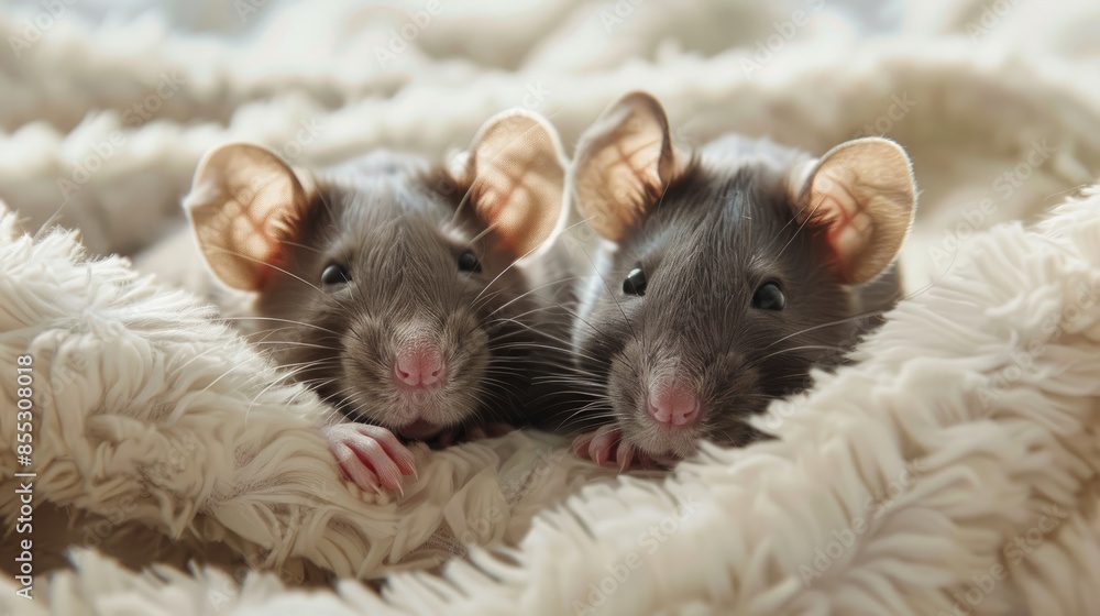 Affectionate Pet Fancy Rat Siblings with Typical Ears are Adorable Affectionate Pet Fancy Rat Siblings with Typical Ears are Adorable