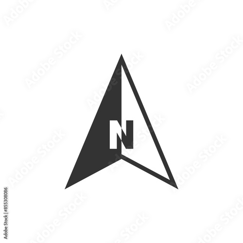 Arrow Compass Icon Vector Logo Template. North Direction.