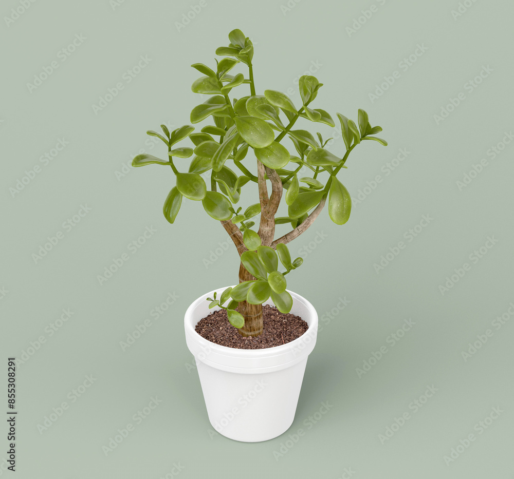 Obraz premium Jade Plant in Pot 3D model