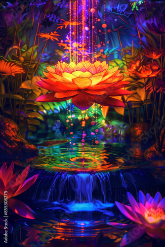 Wallpaper Mural colourful psychedelic background, trippy gradient colours and reflections Torontodigital.ca