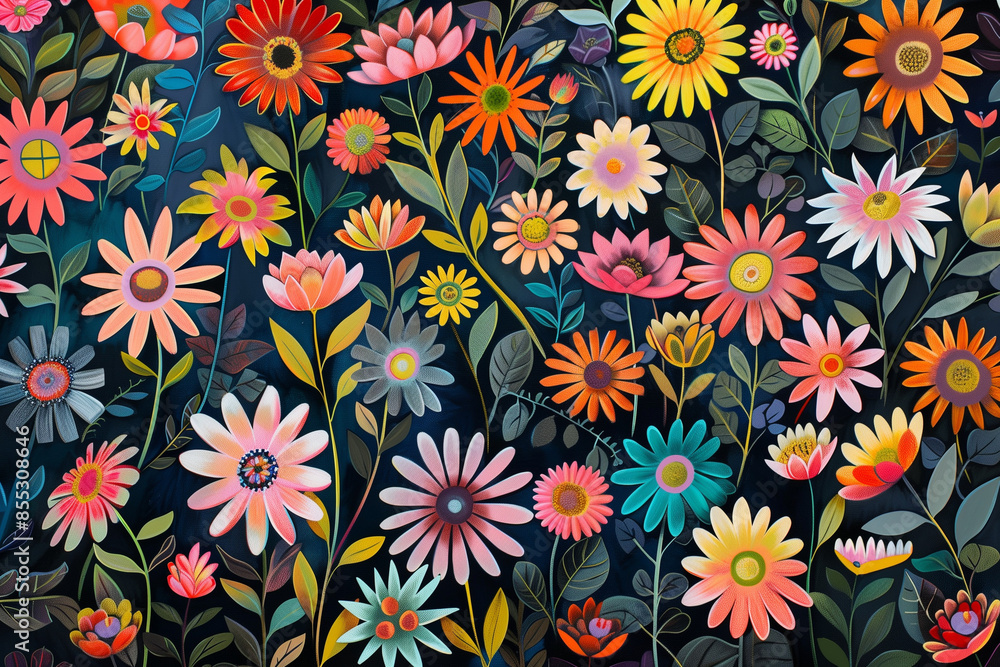 custom made wallpaper toronto digitalblack flower wallpaper background. illustration of pretty flowers isolated on dark background.