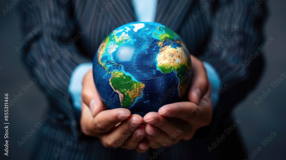 A pair of hands gently hold a globe, representing the importance of global responsibility and interconnectedness. A pair of hands gently hold a globe, representing the importance of global responsibility and interconnectedness.