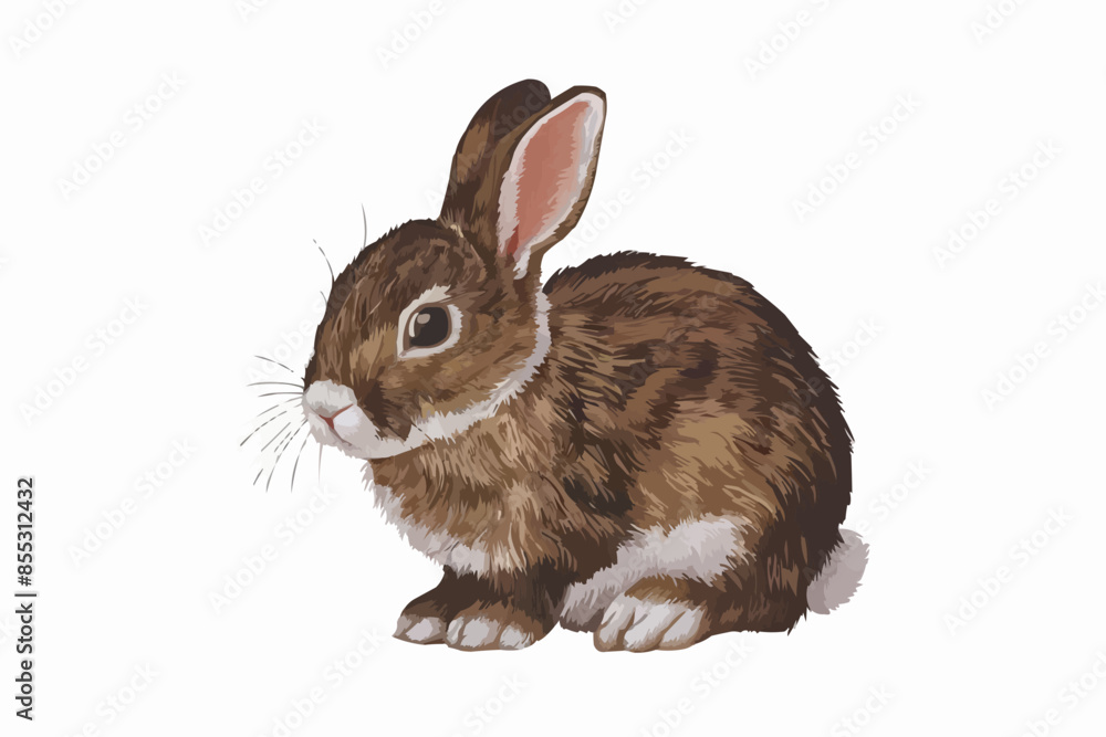 Obraz premium Cute bunny line art drawing