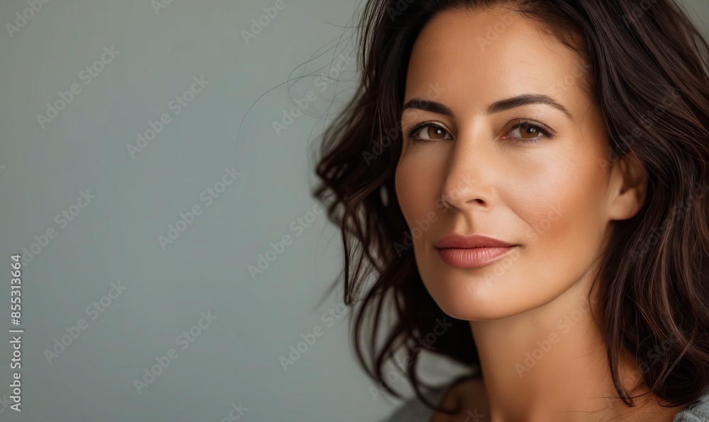 A woman with brown hair and brown eyes. A woman with brown hair and brown eyes.