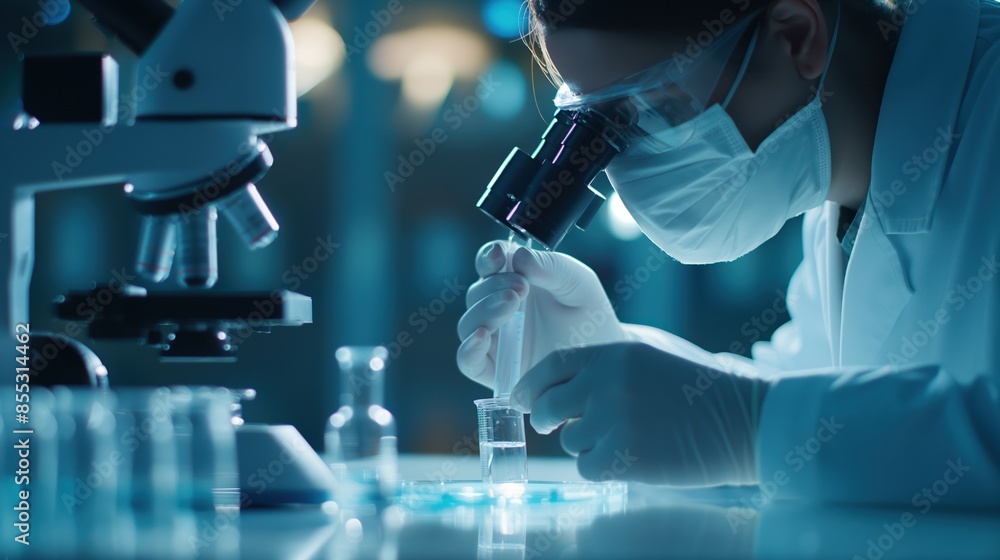 Veterinary lab technician analyzing animal samples selective focus, close up veterinary diagnostics vet lab. Veterinary lab technician analyzing animal samples selective focus, close up veterinary diagnostics vet lab.