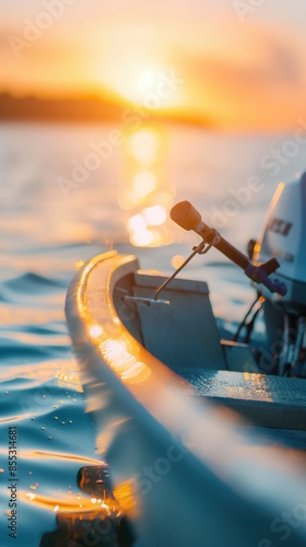 Marine mechanic fixing boat motor focus on, close up marine engines dock photo