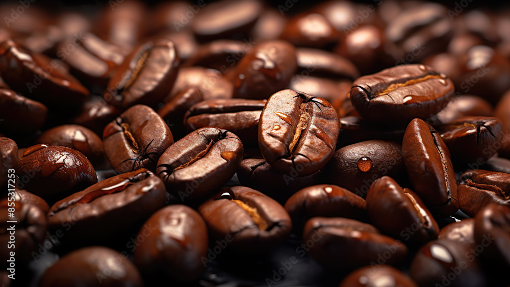 Coffee Beans - Cafe, Nature, Microphotography, Close-up, Detailed, Magnified, High-Resolution, Professional, Focus Coffee Beans - Cafe, Nature, Microphotography, Close-up, Detailed, Magnified, High-Resolution, Professional, Focus