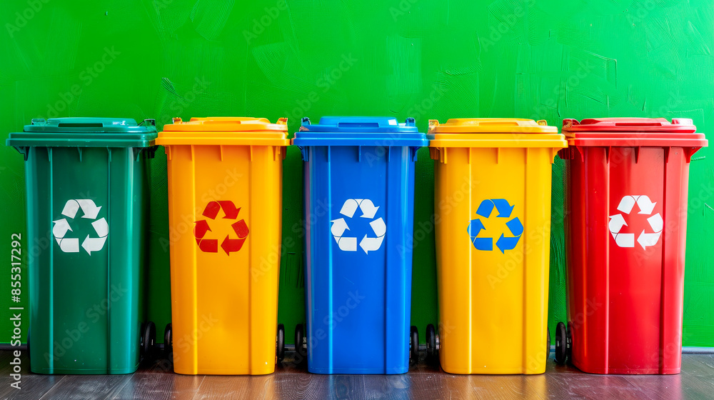 Plastic waste containers for glass, metal and paper. Plastic waste containers for glass, metal and paper.