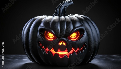 Ilustración calabaza negra de Halloween 7