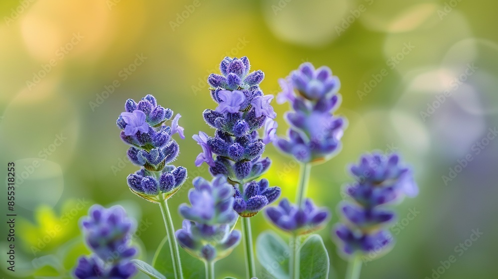 A close-up of lavender flowers with a blurred background A close-up of lavender flowers with a blurred background