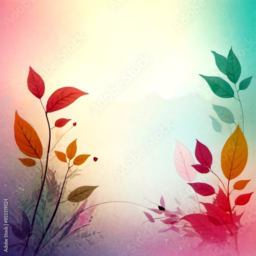 vibrant and colorful scene with a multitude of leaves in various shapes and sizes.