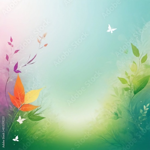 vibrant and colorful scene with a multitude of leaves in various shapes and sizes.