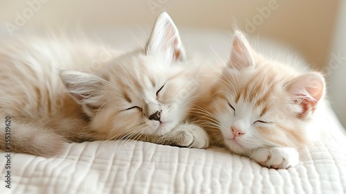 Wallpaper Mural   Two kittens lounging on a white blanket Torontodigital.ca