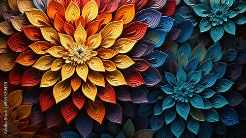 Wallpaper Mural This image is a beautiful and vibrant floral pattern. Torontodigital.ca