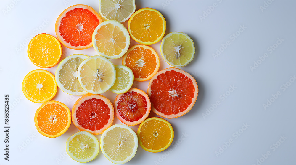 A close up of several oranges and grapefruits A close up of several oranges and grapefruits