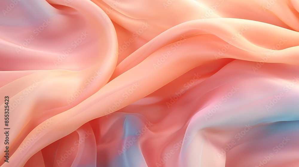 Fototapeta premium Gradient pink silk fabric with soft folds. Abstract background.