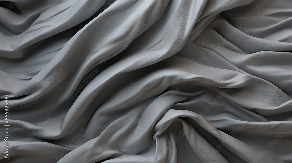 Obraz premium Soft and elegant, this grey silk fabric is perfect for adding a touch of luxury to any room.