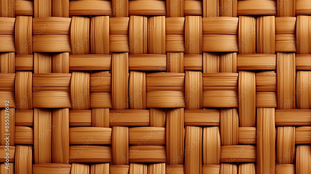 The image is a close-up of a wicker basket. The basket is made of woven rattan, and has a natural brown color. The image is a close-up of a wicker basket. The basket is made of woven rattan, and has a natural brown color.
