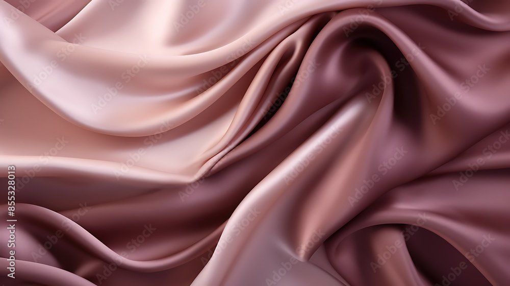 Fototapeta premium Pink silk fabric with a soft and luxurious texture. The fabric is draped in elegant folds, creating a sense of movement and depth.