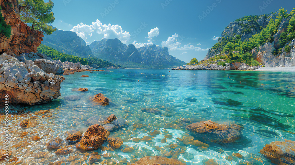 Fototapeta premium lake and blue sky