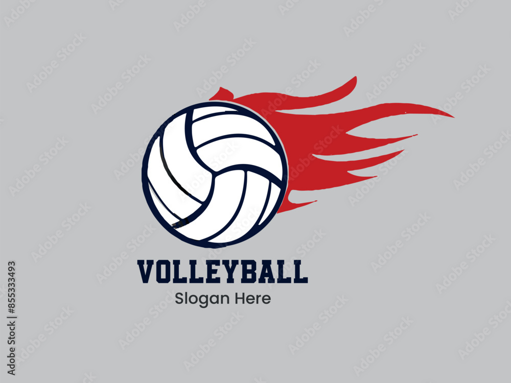 Fototapeta premium Creative, Modern, Unique, Clean, and Professional Volleyball Logo Design.
