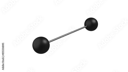 Antique barbell with weight spheres isolated on transparent and white background. Sport concept. 3D render