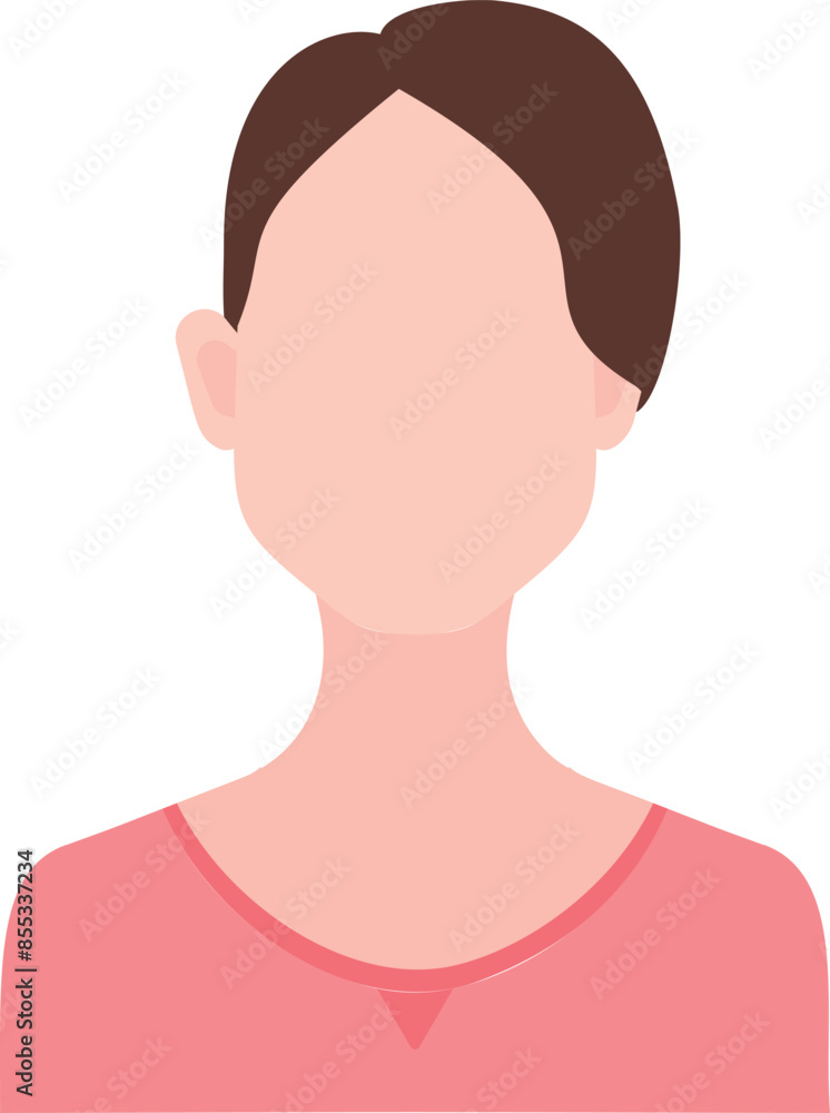 A womans face is depicted in a flat graphical style, showing minimalistic features. A womans face is depicted in a flat graphical style, showing minimalistic features.
