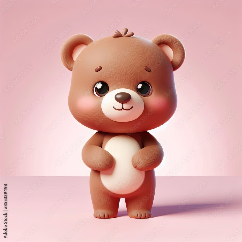 cute bear standing cartoon , 3d Generative AI cute bear standing cartoon , 3d Generative AI