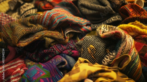 Vibrant Display of Patterned Scarves © Mandeep