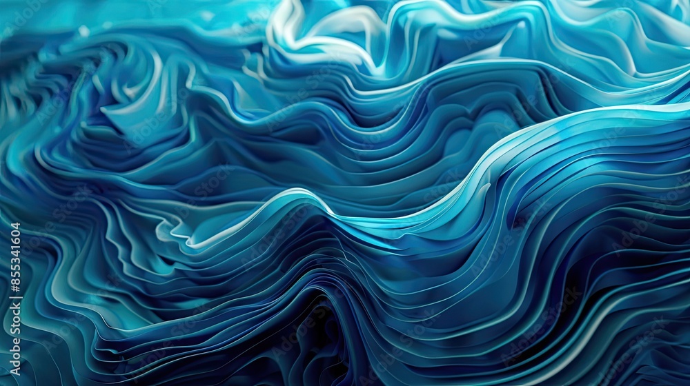 Blue and teal wavy lines resembling water or liquid flow Blue and teal wavy lines resembling water or liquid flow