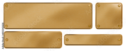 Bild auf Leinwand Golden plaque with rivets